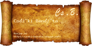 Csáki Benáta névjegykártya